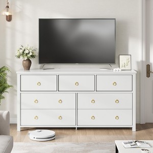 Modern Dresser 54" Wide - Extra Deep Storage, Freestanding Wooden Chest of Drawers - 1 of 4