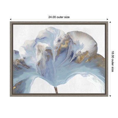 Abstract Blue and Gold Blossom Canvas Wall Art