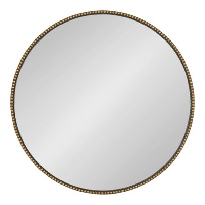 24" x 24" Gwendolyn Round Beaded Accent Wall Mirror Gold - Kate and Laurel: Antique-Inspired, Vanity-Compatible, No Assembly Required