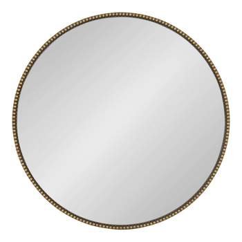 24" x 24" Gwendolyn Round Beaded Accent Wall Mirror Gold - Kate and Laurel