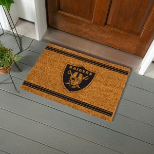 Evergreen Las Vegas Raiders Logo Turf Mat, Brown- 28 x 16 Inches Indoor Outdoor Doormat - 1 of 4