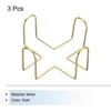 Unique Bargains Glossy Gold Stain-resistant Scratch-proof Metal Coaster Holder 3 Pcs - 3 of 4
