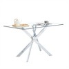 Dolonm  51.18" Rectangular Clear Tempered Glass Dining Table,Stylish Design with Silver Chrome Plated Metal Legs, Dining Table for Dining Room - 2 of 4