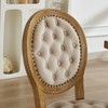 2 Pieces Black French Style Solid Wood Frame PU artificial leather Dining Chair with Nailhead Trim and Wood Legs - 3 of 4