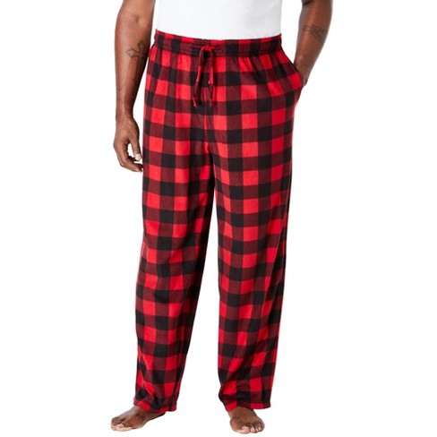 KingSize Men's Big & Tall Microfleece Pajama Pants - Tall - 4XL, Red