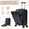 20"Carry-On Suitcase & 14" Cosmetic Case Set, Front Opening Luggage with Spinner Wheels & Combination Lock - ModernLuxe - 3 of 4