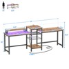 Aheaplus 2 Person Home Office Desk with LED Lights, USB Charging Port and Power Outlet - 4 of 4