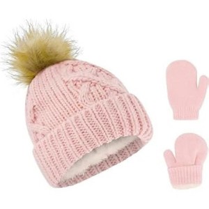 Rising Star Baby Girls and Boys Hat with mittens set, Winter Set for infants Ages 0-24 months - 1 of 4