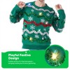Joyfy Ugly Christmas Sweater, Light Up Ugly Christmas Sweater for Men Christmas Party, Green Xmas Pullover Tops - 3 of 4
