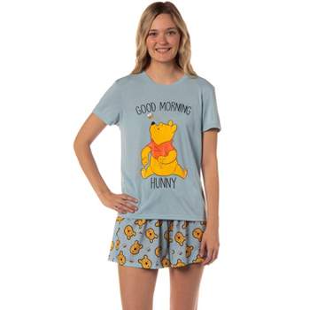 Disney Winnie-the-Pooh Women's Good Morning Hunny Sleep Pajama Set Baby Blue