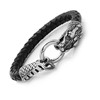 Steeltime Genuine leather bracelet with dragon design. Color Option: Silver, Gold - 2 of 4