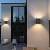 LLHZSY 5 2/5" Modern Outdoor Wall Light Fixture Square Up and Down LED Light Mount Porch Yard Front Door House -Black - 4 of 4