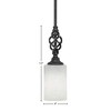 Toltec Lighting Elegante 1 - Light Pendant in  Matte Black with 4" White Muslin Shade - 2 of 2