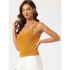 Allegra K Women's Casual Knit V Neck Sleeveless Spaghetti Strap Cami Crop Tank Tops - 3 of 4