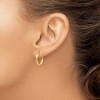 Black Bow Jewelry 2.75mm x 19mm Polished 14k Yellow Gold Domed Round Tube Hoop Earrings - 3 of 4