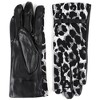 Women's Black Cheetah Print Gloves With Fleece Lining And Touch Screen - 3 of 4