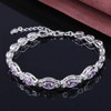 18K White Gold and Purple Tanzanite Tennis Style Bracelet - 2 of 4