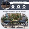 3-PCS Patio Conversation Set Outdoor Leisure Set Furniture Set with 2 Rattan Chairs & Glass Round Table for Patios, Balconies, Courtyard -ModernLuxe - 3 of 4