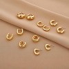 Chunky Hoop Earrings Set 14K Gold Hoop Earrings for Women Hypoallergenic, Thick Hoops Earring set, Twist Huggie Hoop Earring - 4 of 4