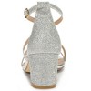 Allegra K Women's Breezy Glitter Opened Toe Crisscross Strap Chunky Sandals - 3 of 4
