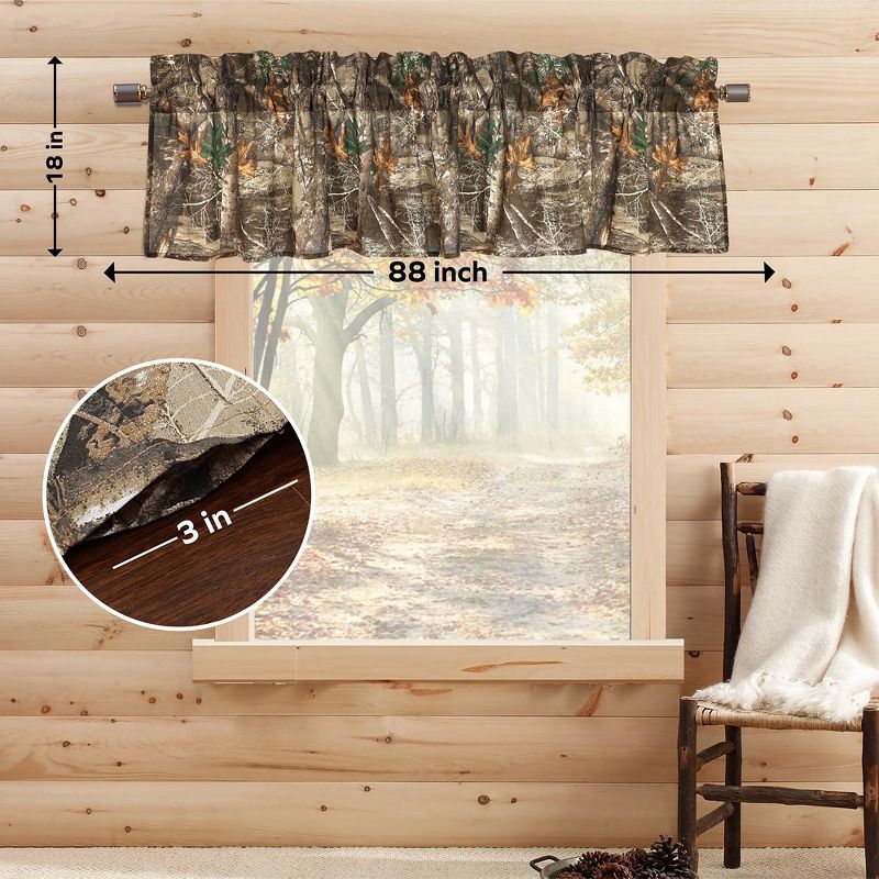 Realtree Edge Farmhouse Valance - Enhance Your Kitchen Camo Curtains, Windows, Bedroom or Living Room Decor with Rustic Hunting Camouflage Valance, 3 of 7