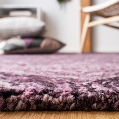 Hand-Tufted Purple Wool Square Area Rug, 6' x 6'