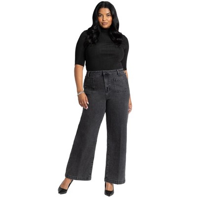 ELOQUII Women's Plus Size Trouser Jean