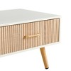 Grungis Rectangle Coffee Table with Solid Wood Legs and Drawer, Modern Center Table for Living Room - 4 of 4