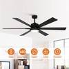 Parrot Uncle 65" Modern Black Integrated LED Ceiling Fan with Light and Remote Control - 4 of 4