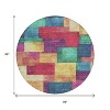 Gold Navy Blue And Purple Geometric Washable Indoor Outdoor Area Rug - 3 of 4