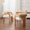 Okak Modern Dining Chairs with Pillow Back Set of 2, Solid Wood Frame, Fabric Armchairs Kitchen Side Chairs for Living/Dining Room - 2 of 4