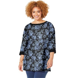 Catherines Women's Plus Size Liz&Me Boatneck Top - 1 of 4