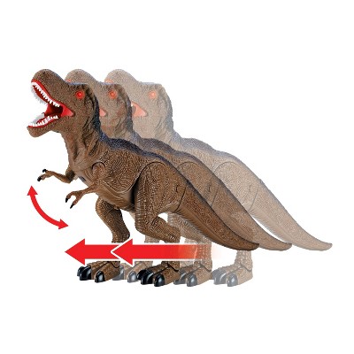 Brown Electric Walking T-Rex Dinosaur Toy with Roaring Sounds