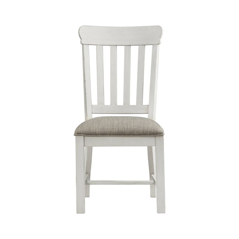 Set of 2 Drake Slat Back Cushion Seat Side Chairs Rustic White/French Oak - Intercon, 2 of 3