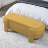 XINGHANZHENXUAN Linen Upholstered Storage Bench, Large Ottoman with Foam Cushion, No Assembly Needed for Bedroom & Entryway - 3 of 4