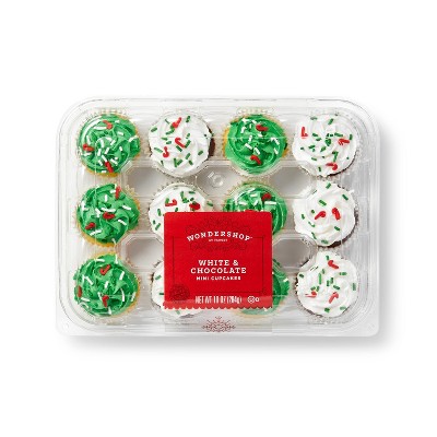 Holiday White & Chocolate Combo Mini Cupcakes - 12ct/10oz - Wondershop™
