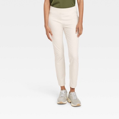 Button-Waist Straight-Leg Ankle Pant - Essential Stretch