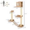 Lyngins Wall-Mounted Multi-Level Cat Tree,Cat Tower with Sisal-Covered Scratching Posts and Cat Condo for Indoor Cats,Yellow - 3 of 4