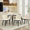Velvet Upholstered Dining Chairs Set, Modern Kitchen Side Chairs with Padded Seat, Back and Wooden Legs for Dining Room, Kitchen, Restaurant - 2 of 4