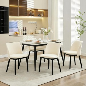 Upholstered Fabric Dining Room Side Chairs, Chair for Dining Room with Padded Seat and Wood Legs - 1 of 4