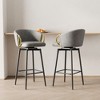 TiramisuBest Set of 2 30" Modern Swivel Velvet Dining Chairs, Comfortable High Bar Stools with 360° Rotation for Bars & Restaurants (Beige Grey) - 2 of 4
