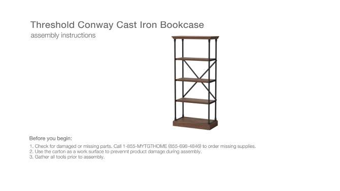 65" Conway Cast Iron Bookshelf - Threshold™, 6 of 7, play video