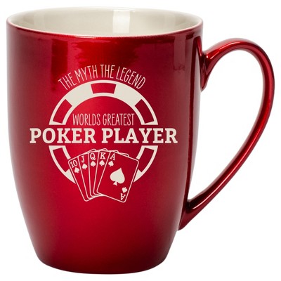 100 North Cardinal Red Metallic Finish, 10 Ounce, Comfortably Fits Your Hands, New Bone China Coffee Tea Cup Mug, The Myth The Legend World's Greatest