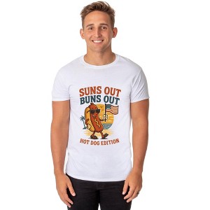 Fourth Of July Men's Suns Out Buns Out Hot Dog BBQ Funny T-Shirt - 1 of 4