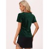 Allegra K Women's Baisc V Neck Velvet Short Sleeve T-Shirt - 3 of 4