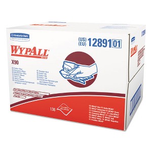 WypAll X90 Cloths, BRAG Box, 2-Ply, 11.1 x 16.8, Denim Blue, 136 / Carton - 1 of 4