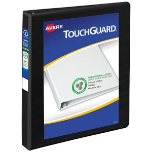 Avery TouchGuard Protection View 3 Ring Binder, Clear View Cover, 1" Slant Rings, 1 Black Binder (17118) - 1 of 4