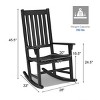 Costway 2PCS Wood Rocking Chair Porch Rocker High Back Garden Seat Indoor Outdoor - 3 of 4