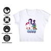 Women's Miami Vice crockett And Tubbs Cap Sleeve Baby Rib Crop Top - 4 of 4
