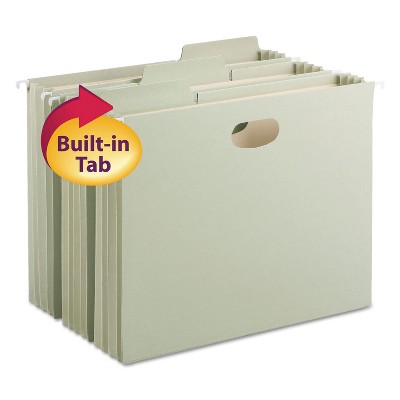 Smead FasTab Hanging Pockets with Reinforced Tabs Letter Size Moss 9/Box 64222